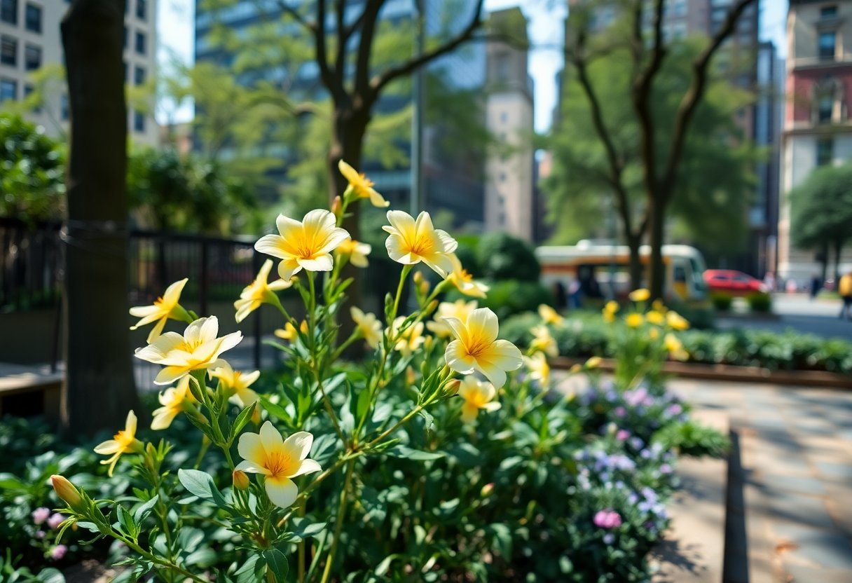 Cerejeiras em flor no Sakura Park, Riverside, Manhattan