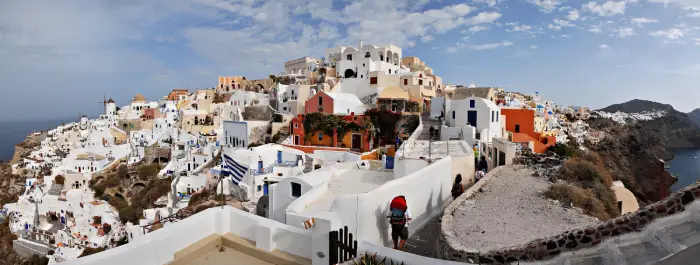 Vista panoramica da ilha de santorini