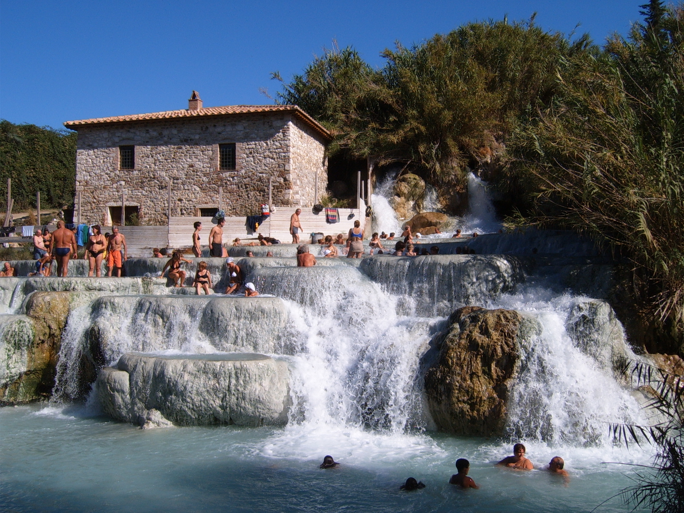 Cascate del Mulino ao amanhecer em Saturnia, opção de banho antes ou depois do almoço